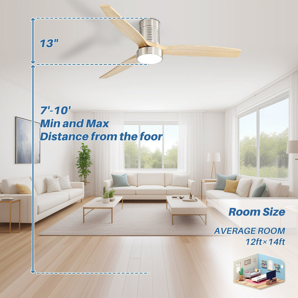 Ventilatore da soffitto a filo in stile fattoria da 52 pollici con luce e telecomando, motore CC reversibile