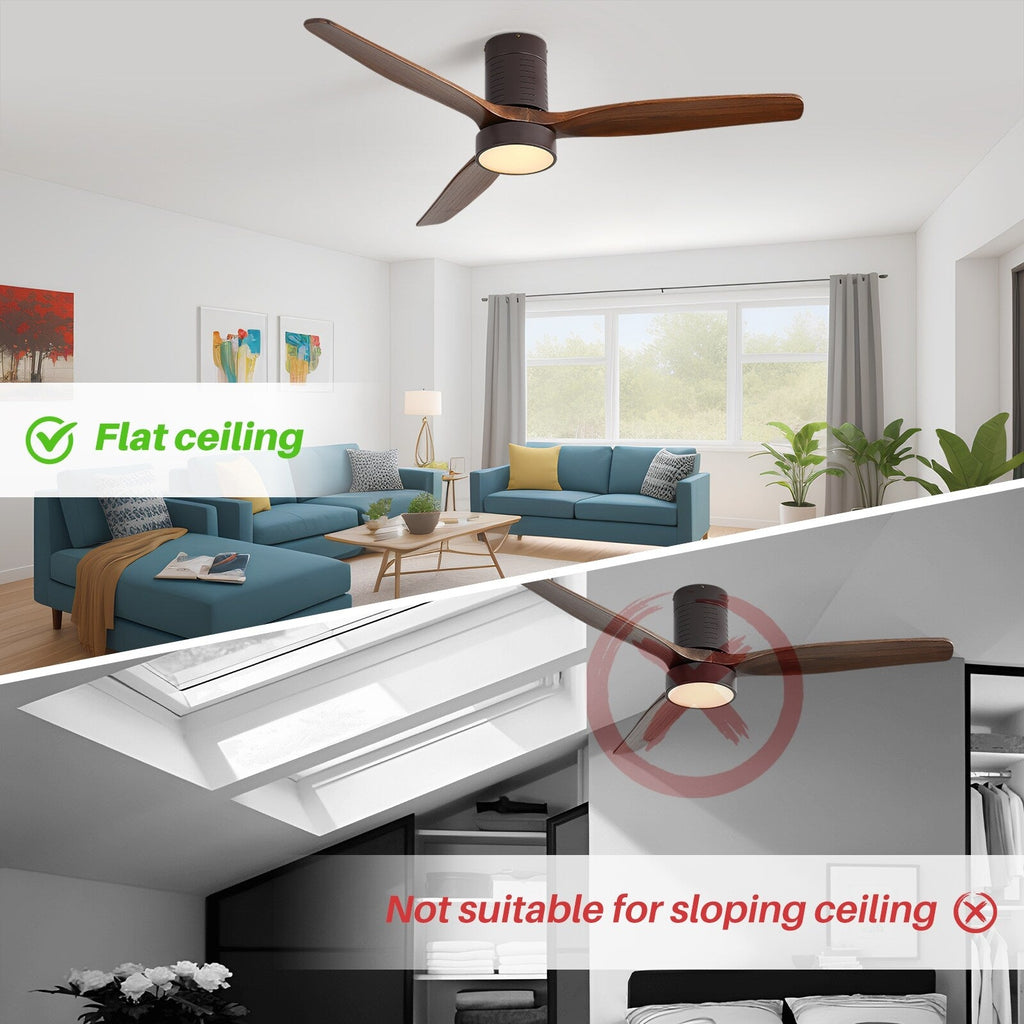 Ventilatore da soffitto a filo in stile fattoria da 52 pollici con luce e telecomando, motore CC reversibile