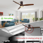 Ventilatore da soffitto a filo in stile fattoria da 52 pollici con luce e telecomando, motore CC reversibile