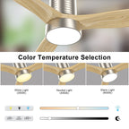 Ventilatore da soffitto a filo in stile fattoria da 52 pollici con luce e telecomando, motore CC reversibile