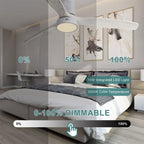 Ventilatore da soffitto a filo in stile fattoria da 52 pollici con luce e telecomando, motore CC reversibile