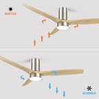 Ventilatore da soffitto a filo in stile fattoria da 52 pollici con luce e telecomando, motore CC reversibile