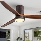 Ventilatore da soffitto a filo in stile fattoria da 52 pollici con luce e telecomando, motore CC reversibile