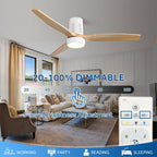Ventilatore da soffitto a filo in stile fattoria da 52 pollici con luce e telecomando, motore CC reversibile