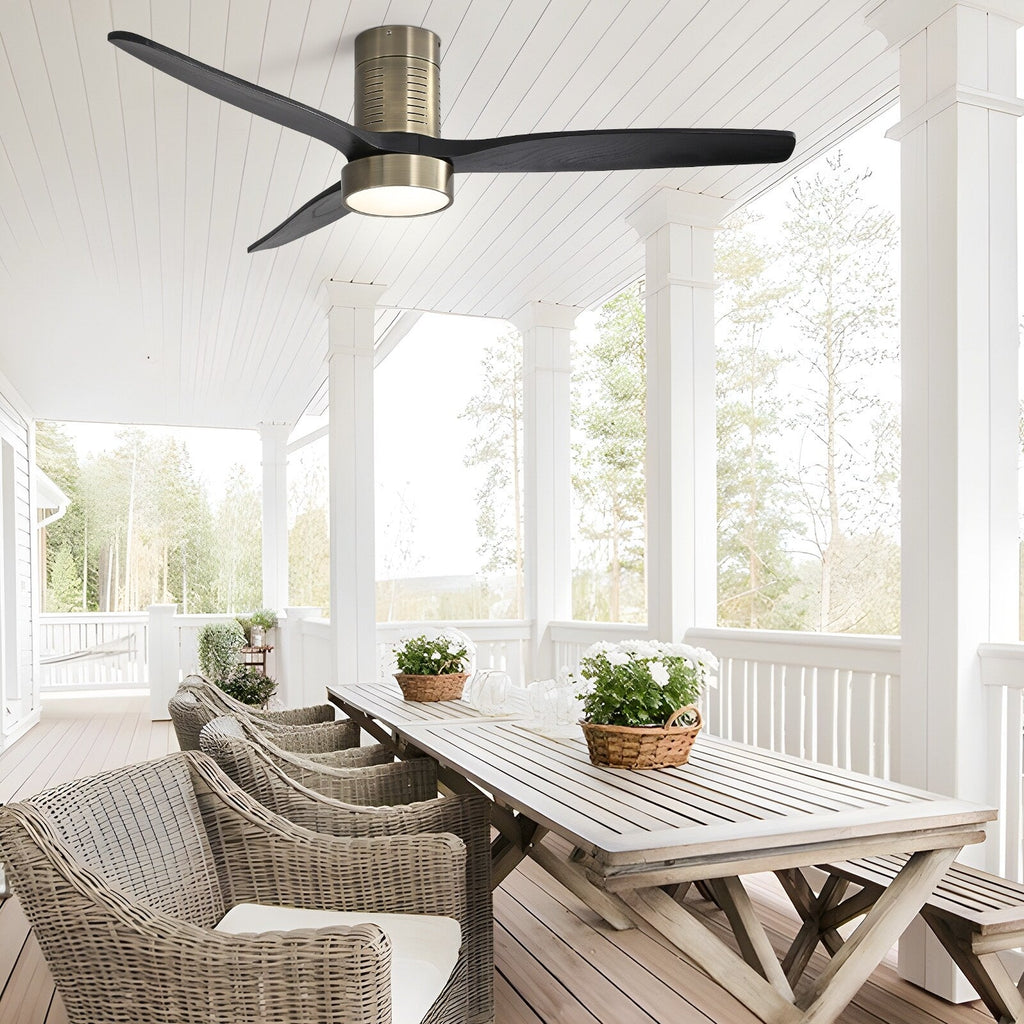 Ventilatore da soffitto a filo in stile fattoria da 52 pollici con luce e telecomando, motore CC reversibile