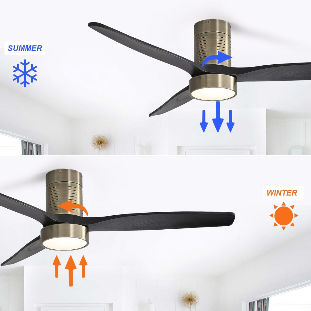 Ventilatore da soffitto a filo in stile fattoria da 52 pollici con luce e telecomando, motore CC reversibile