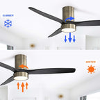 Ventilatore da soffitto a filo in stile fattoria da 52 pollici con luce e telecomando, motore CC reversibile