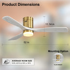 Ventilatore da soffitto a filo Sofucor da 52 pollici con telecomando, motore reversibile, luce integrata opzionale