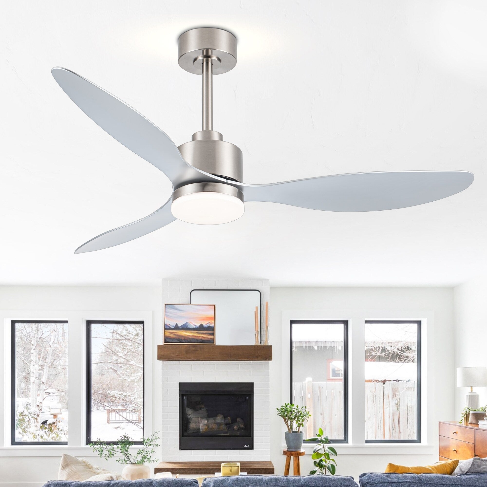 Ventilatore da soffitto a LED da 52 pollici con telecomando per luci (3 pale)