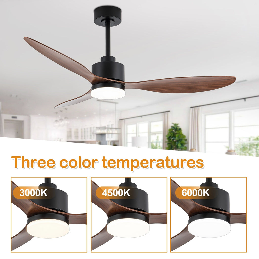 Ventilatore da soffitto a LED da 52 pollici con telecomando per luci (3 pale)