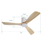 Ventilatore da soffitto a filo Sofucor da 52 pollici con telecomando, motore reversibile, luce integrata opzionale