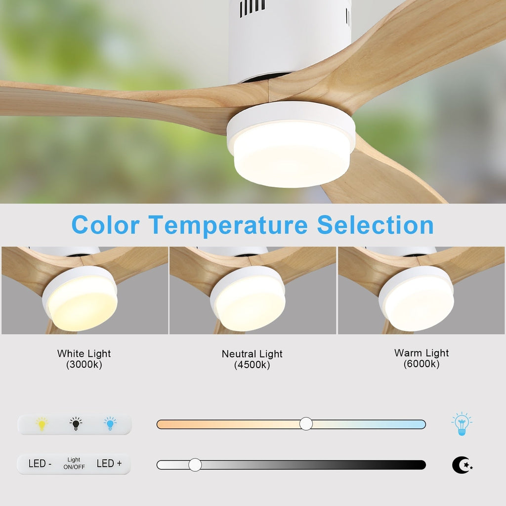 Ventilatore da soffitto a filo Sofucor da 52 pollici con telecomando, motore reversibile, luce integrata opzionale