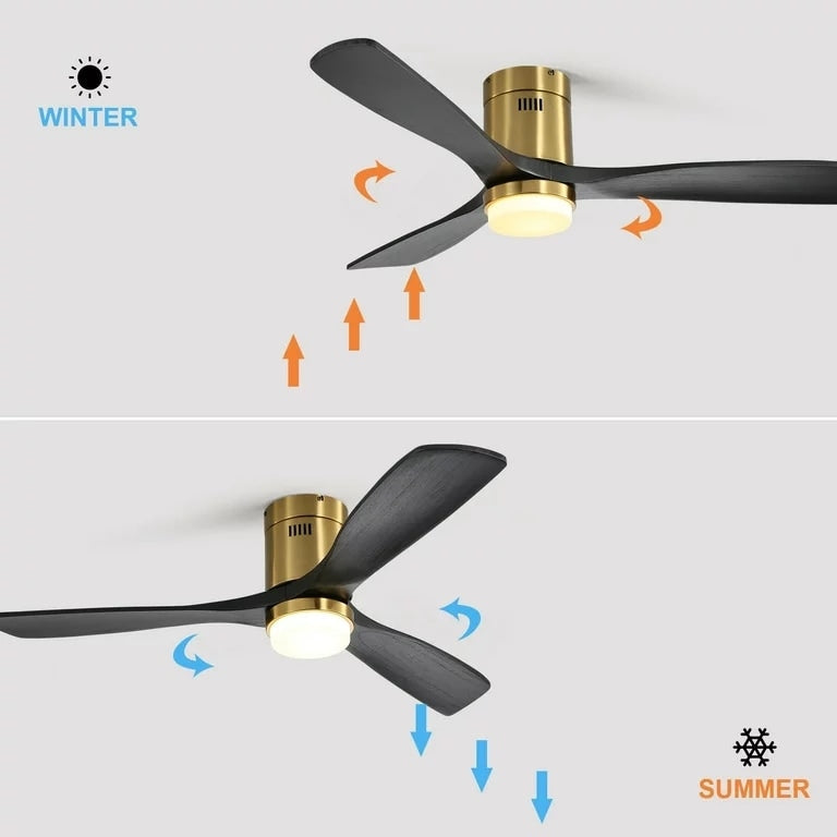 Ventilatore da soffitto a filo Sofucor da 52 pollici con telecomando, motore reversibile, luce integrata opzionale