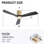 Ventilatore da soffitto a filo Sofucor da 52 pollici con telecomando, motore reversibile, luce integrata opzionale