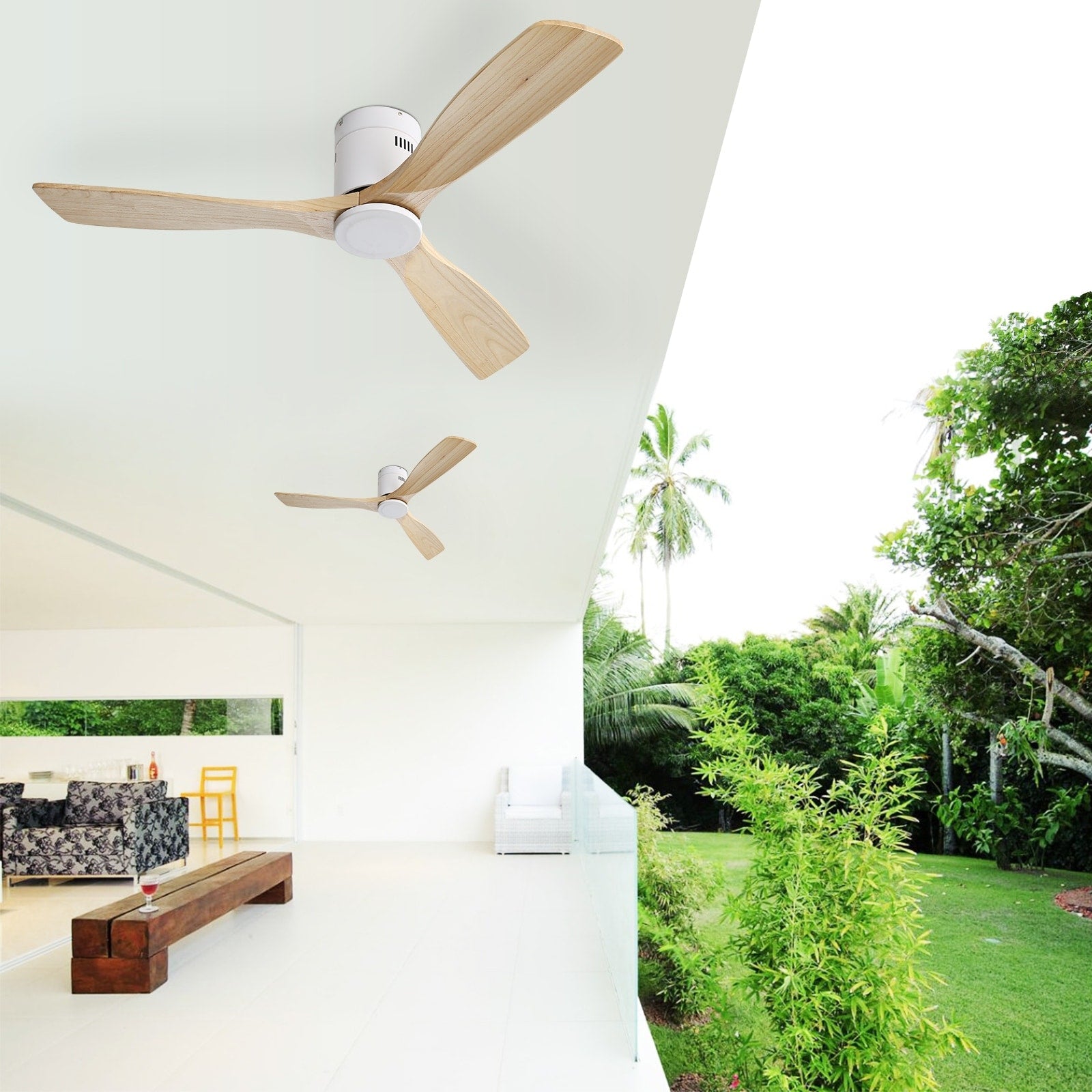 Ventilatore da soffitto a filo Sofucor da 52 pollici con telecomando, motore reversibile, luce integrata opzionale