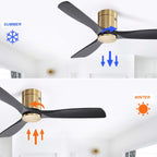 Ventilatore da soffitto a filo Sofucor da 52 pollici con telecomando, motore reversibile, luce integrata opzionale