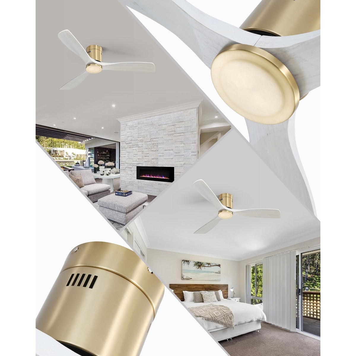 Ventilatore da soffitto a filo Sofucor da 52 pollici con telecomando, motore reversibile, luce integrata opzionale