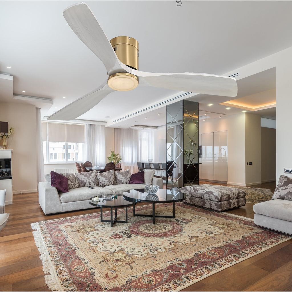 Ventilatore da soffitto a filo Sofucor da 52 pollici con telecomando, motore reversibile, luce integrata opzionale