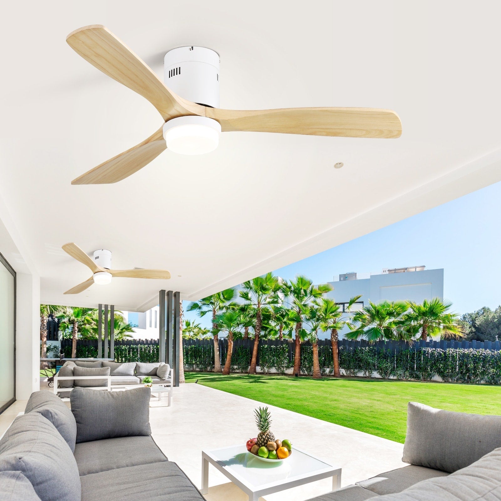 Ventilatore da soffitto a filo Sofucor da 52 pollici con telecomando, motore reversibile, luce integrata opzionale