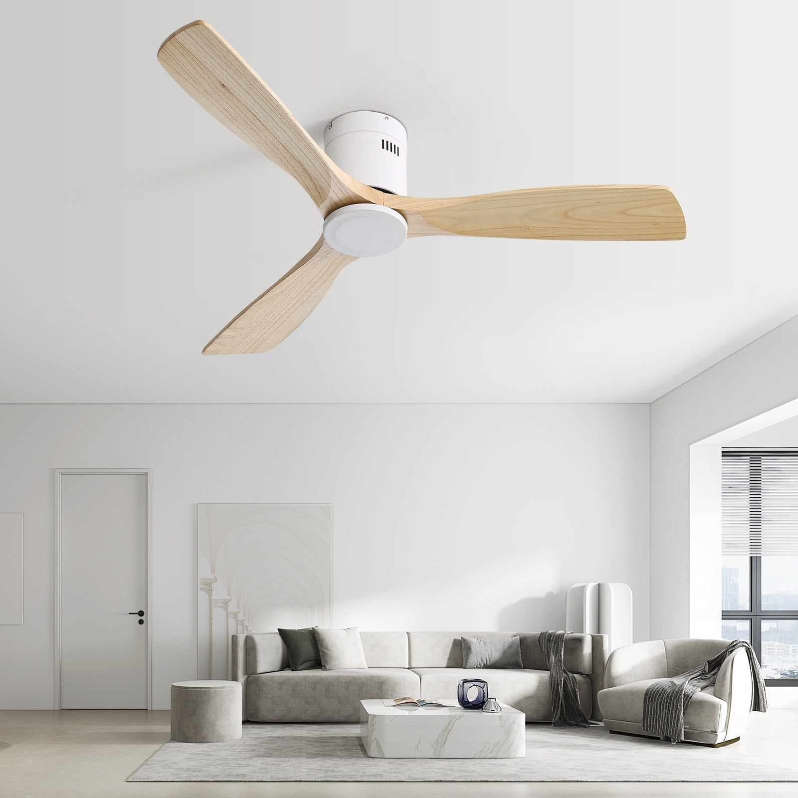 Ventilatore da soffitto a filo Sofucor da 52 pollici con telecomando, motore reversibile, luce integrata opzionale