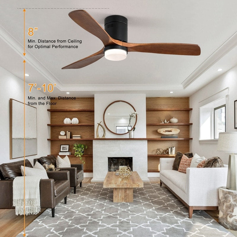 Ventilatore da soffitto a filo Sofucor da 52 pollici con telecomando, motore reversibile, luce integrata opzionale