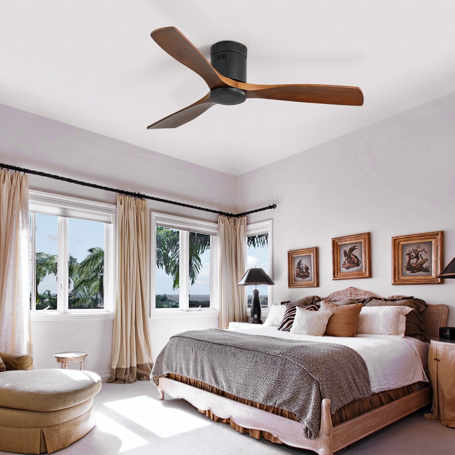 Ventilatore da soffitto a filo Sofucor da 52 pollici con telecomando, motore reversibile, luce integrata opzionale