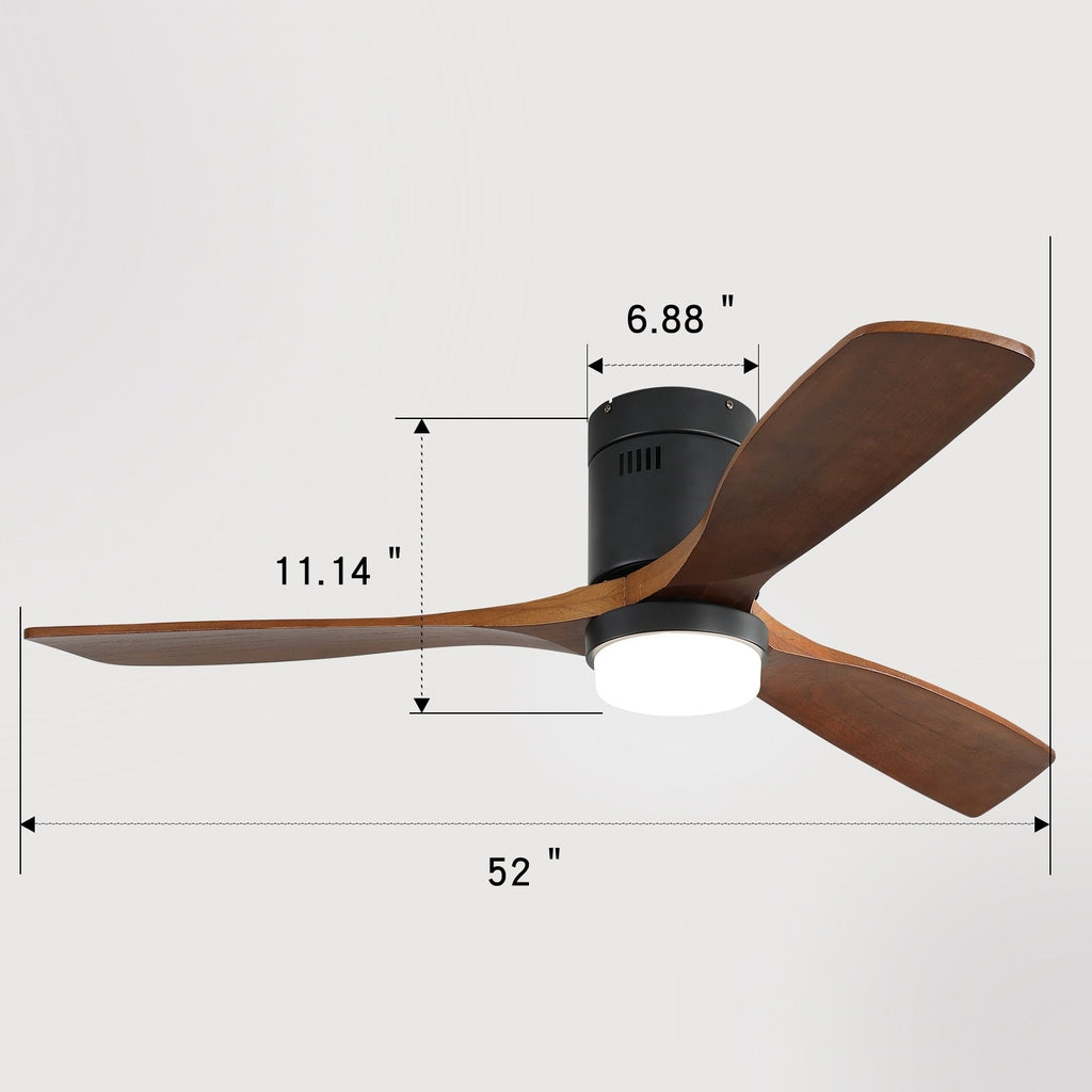 Ventilatore da soffitto a filo Sofucor da 52 pollici con telecomando, motore reversibile, luce integrata opzionale
