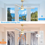 Ventilatore da soffitto in legno per interni Sofucor 52 con telecomando, luce integrata opzionale