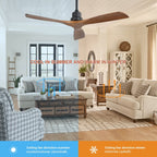 Ventilatore da soffitto in legno per interni Sofucor 52 con telecomando, luce integrata opzionale