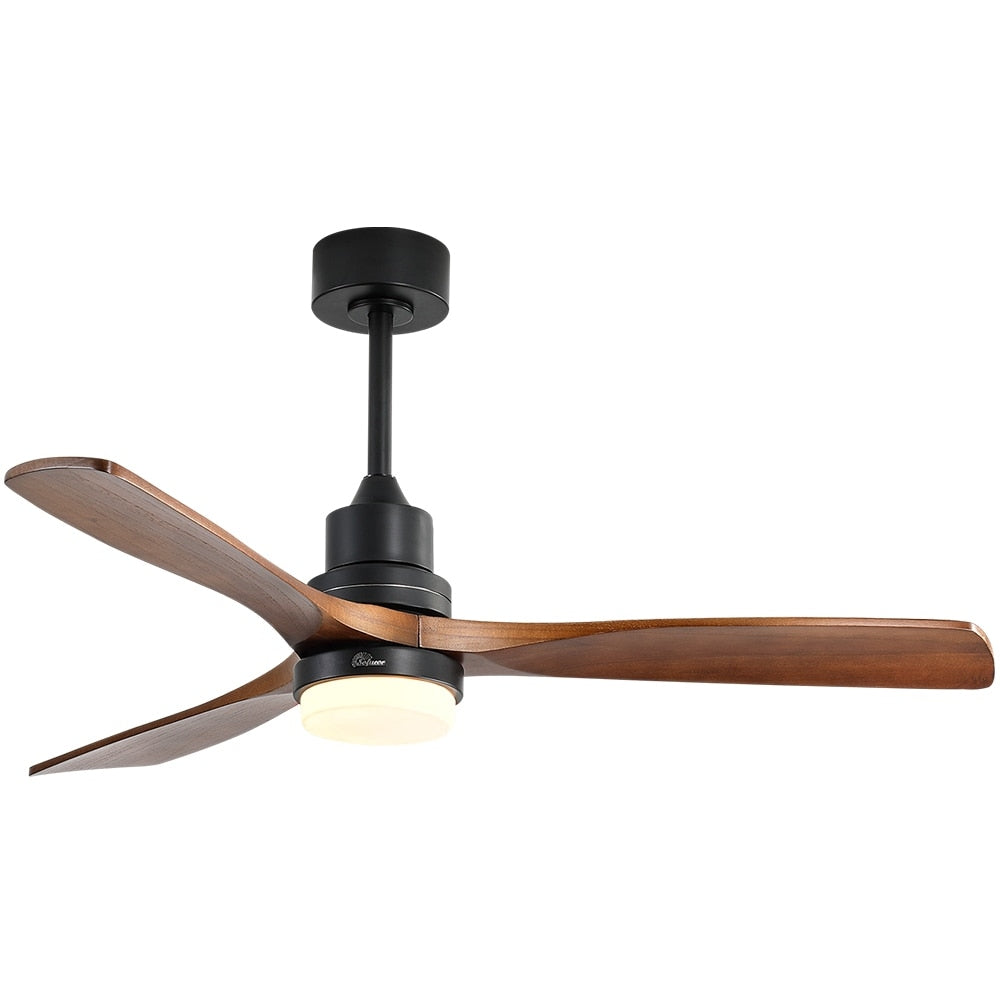 Ventilatore da soffitto in legno per interni Sofucor 52 con telecomando, luce integrata opzionale