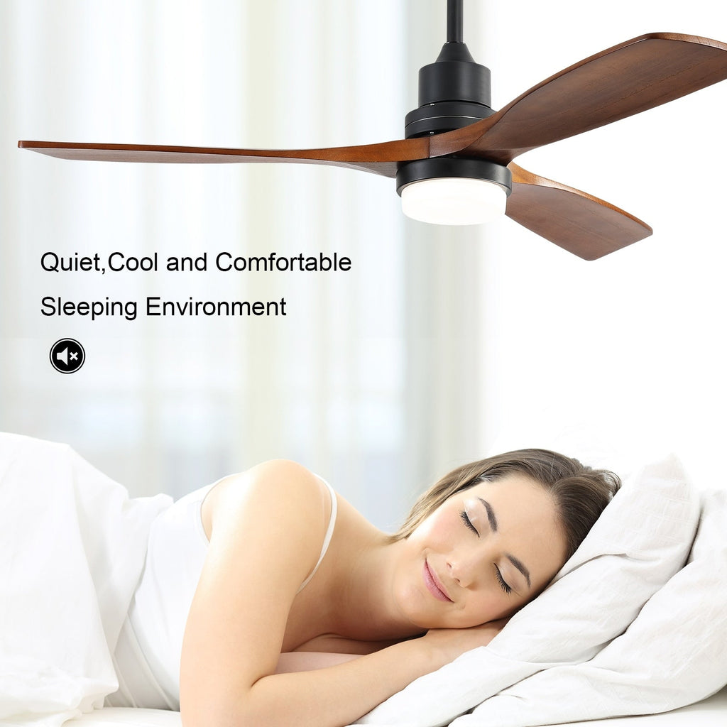 Ventilatore da soffitto in legno per interni Sofucor 52 con telecomando, luce integrata opzionale