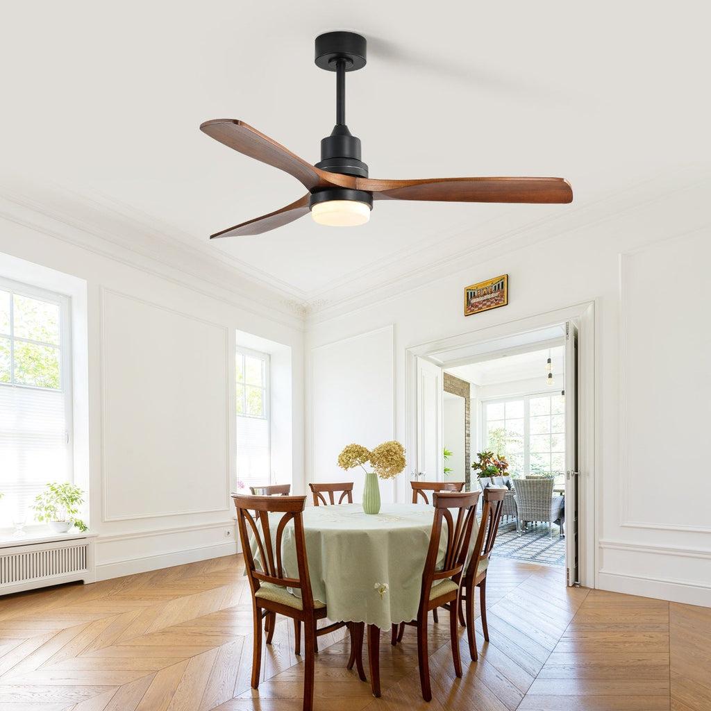 Ventilatore da soffitto in legno per interni Sofucor 52 con telecomando, luce integrata opzionale