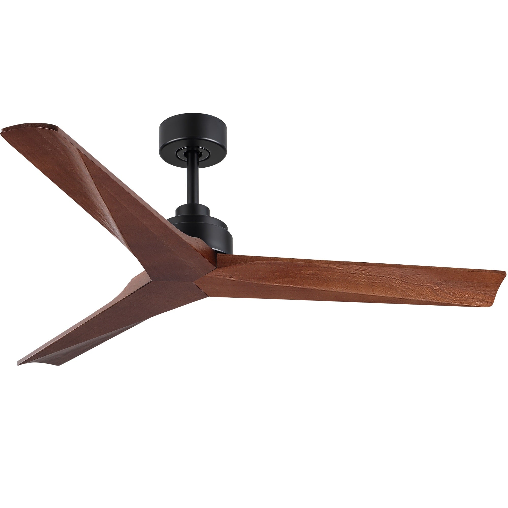 Ventilatore da soffitto moderno in legno massello/ABS da 52 pollici con telecomando (senza luce), 6 velocità del vento, flusso d'aria reversibile