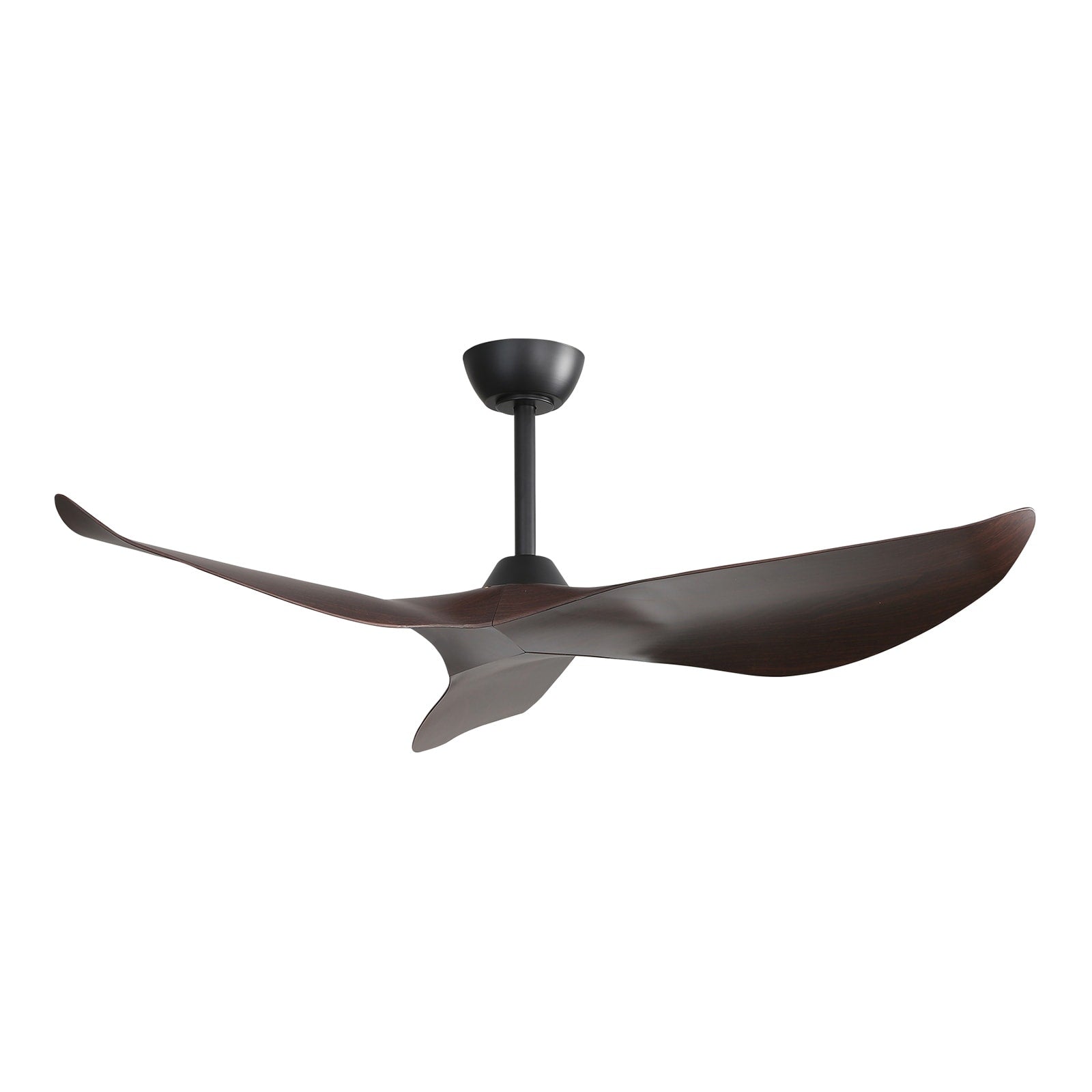 Ventilatore da soffitto moderno in legno massello/ABS da 52 pollici con telecomando (senza luce), 6 velocità del vento, flusso d'aria reversibile