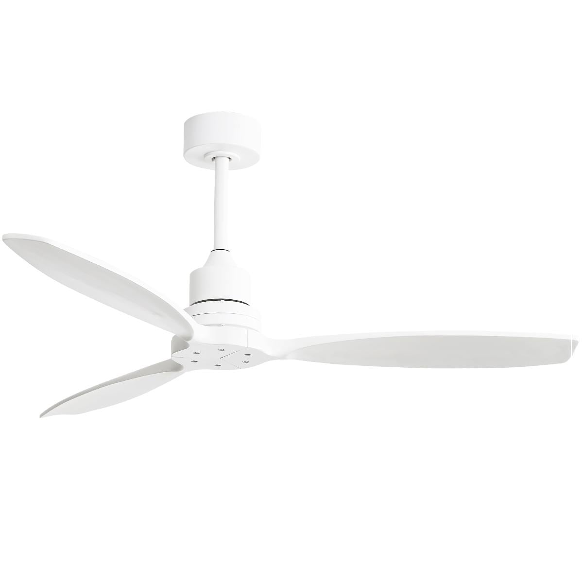 Ventilatore da soffitto moderno in legno massello/ABS da 52 pollici con telecomando (senza luce), 6 velocità del vento, flusso d'aria reversibile