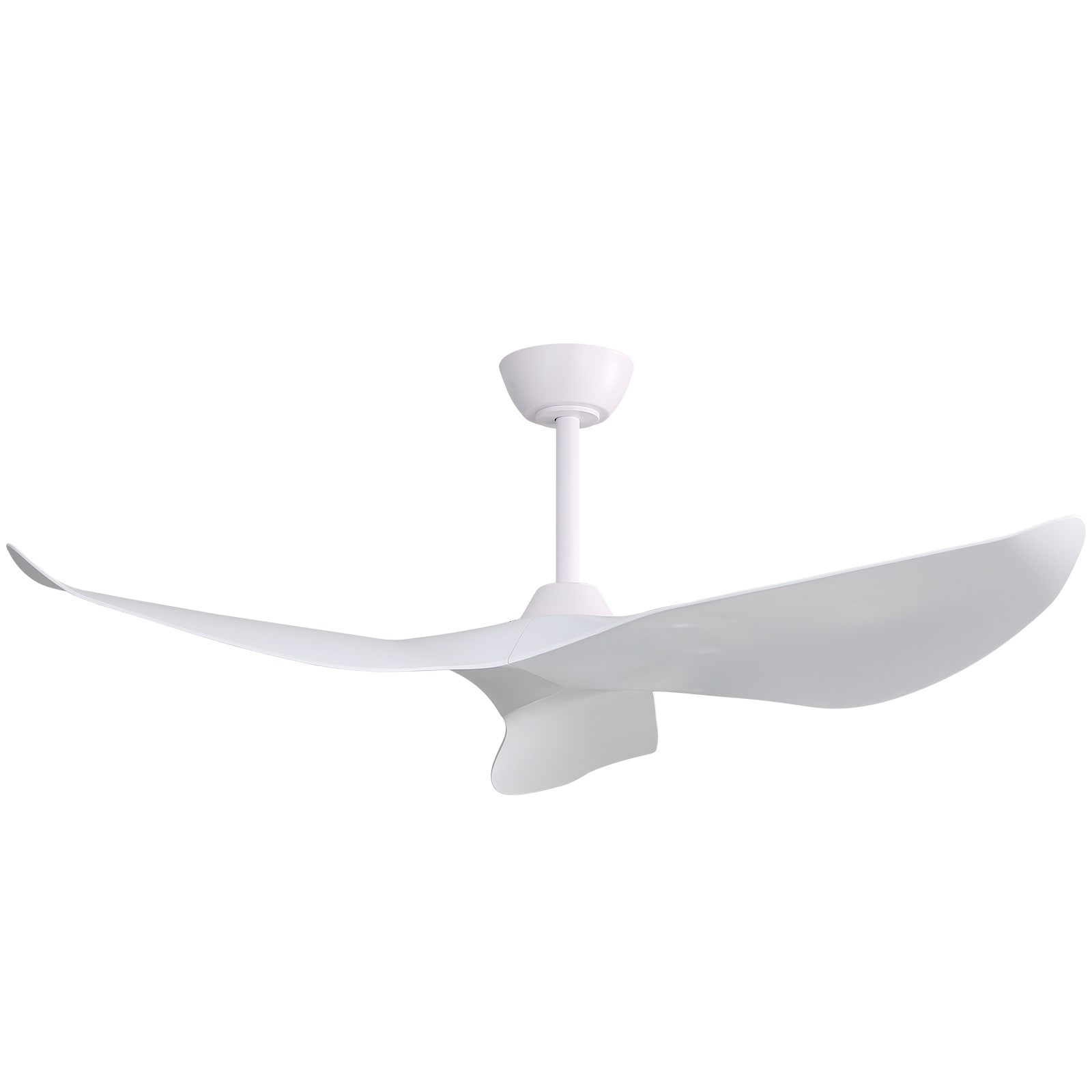 Ventilatore da soffitto moderno in legno massello/ABS da 52 pollici con telecomando (senza luce), 6 velocità del vento, flusso d'aria reversibile