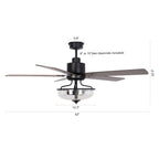Ventilatore da soffitto reversibile in legno da 52 pollici con 5 pale e 3 luci e telecomando