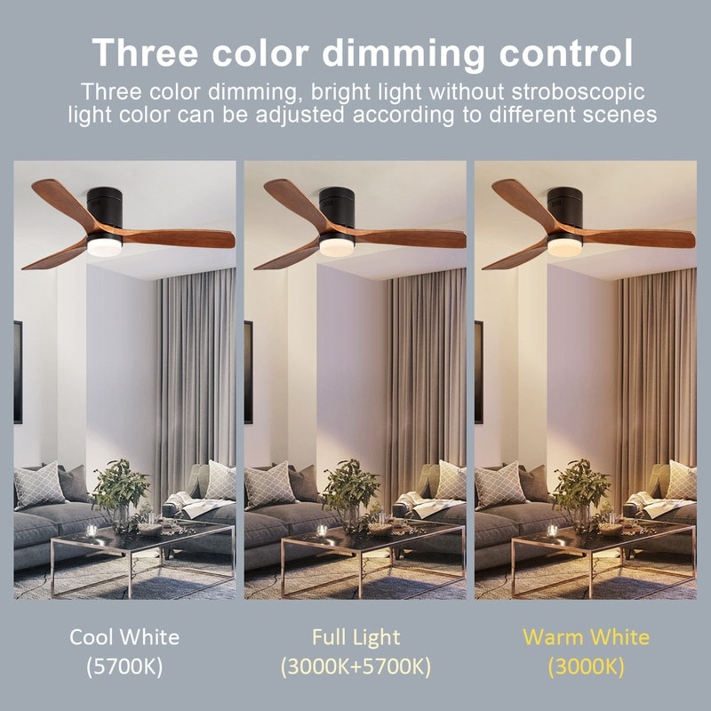 Ventilatore da soffitto a filo Sofucor da 52 pollici con telecomando, motore reversibile, luce integrata opzionale