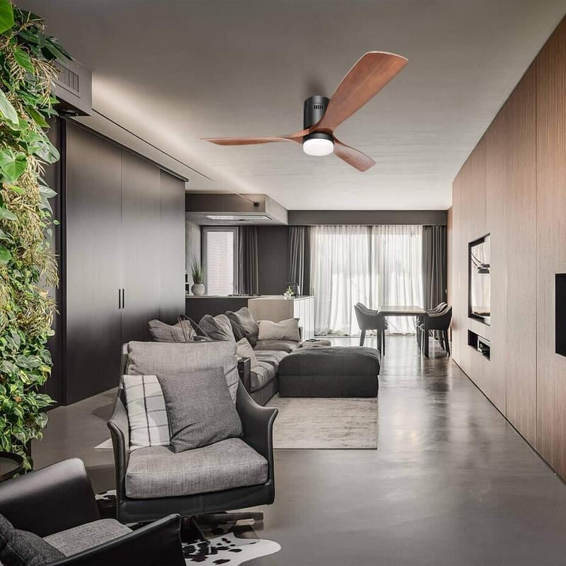 Ventilatore da soffitto a filo Sofucor da 52 pollici con telecomando, motore reversibile, luce integrata opzionale