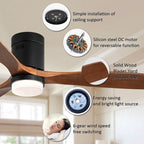 Ventilatore da soffitto a filo Sofucor da 52 pollici con telecomando, motore reversibile, luce integrata opzionale