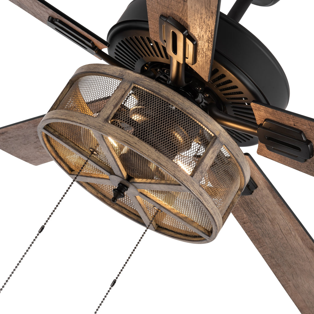 Ventilatore da soffitto a LED da fattoria in metallo spazzolato 52 Carbon Loft