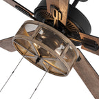 Ventilatore da soffitto a LED da fattoria in metallo spazzolato 52 Carbon Loft