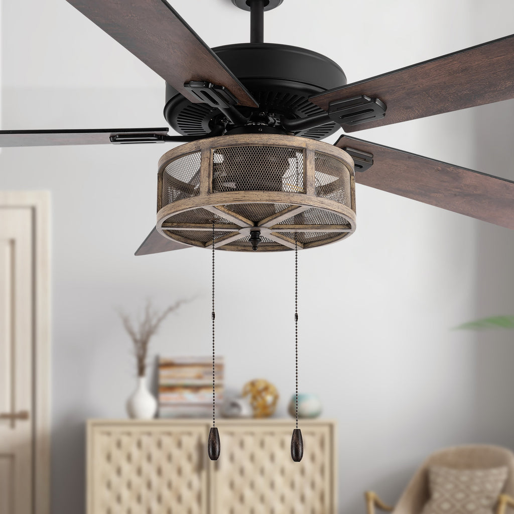 Ventilatore da soffitto a LED da fattoria in metallo spazzolato 52 Carbon Loft