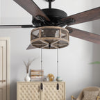 Ventilatore da soffitto a LED da fattoria in metallo spazzolato 52 Carbon Loft
