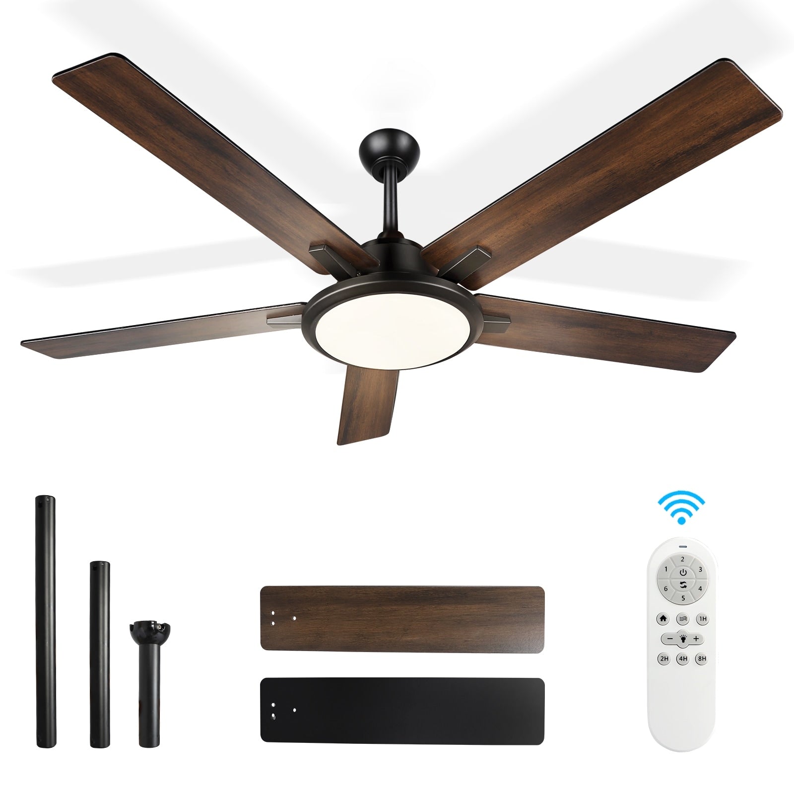52 ventilatori da soffitto moderni con luci e telecomando, LED dimmerabili