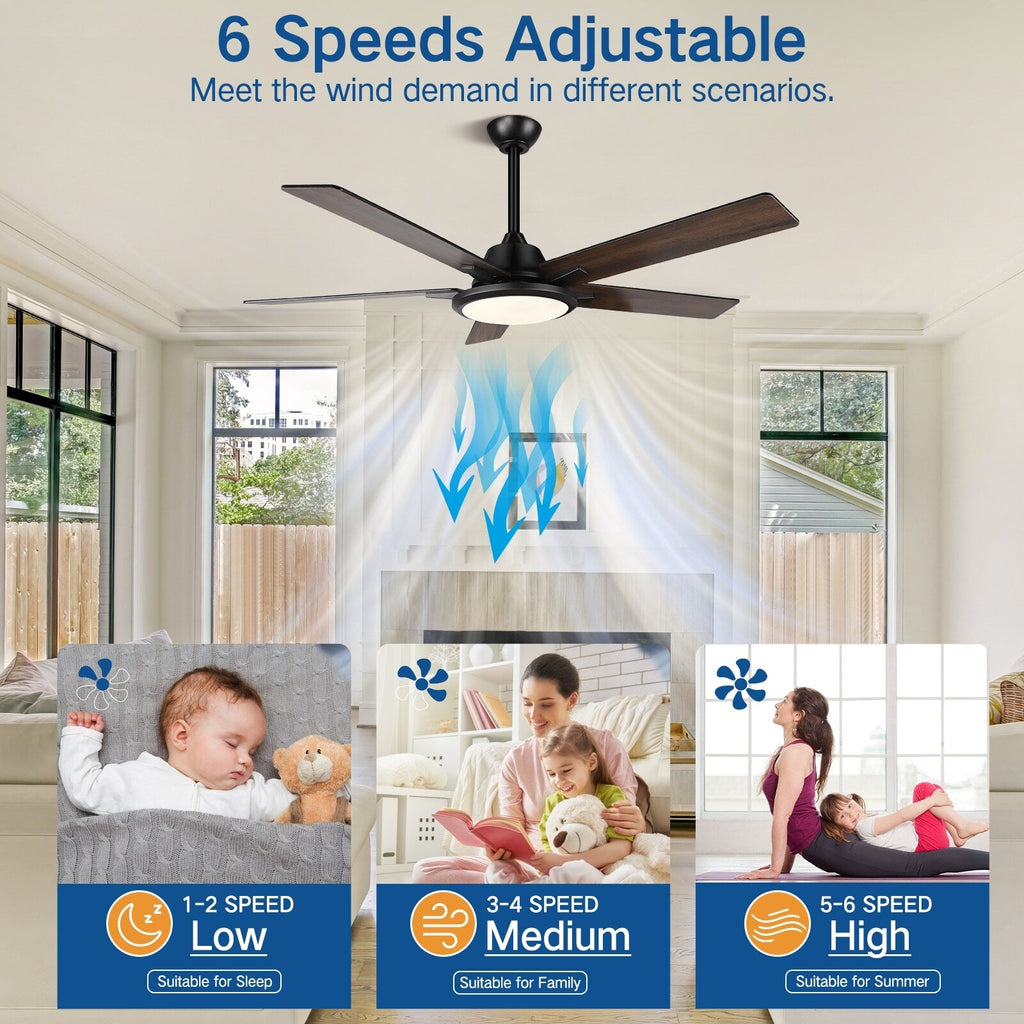 52 ventilatori da soffitto moderni con luci e telecomando, LED dimmerabili
