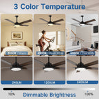 52 ventilatori da soffitto moderni con luci e telecomando, LED dimmerabili