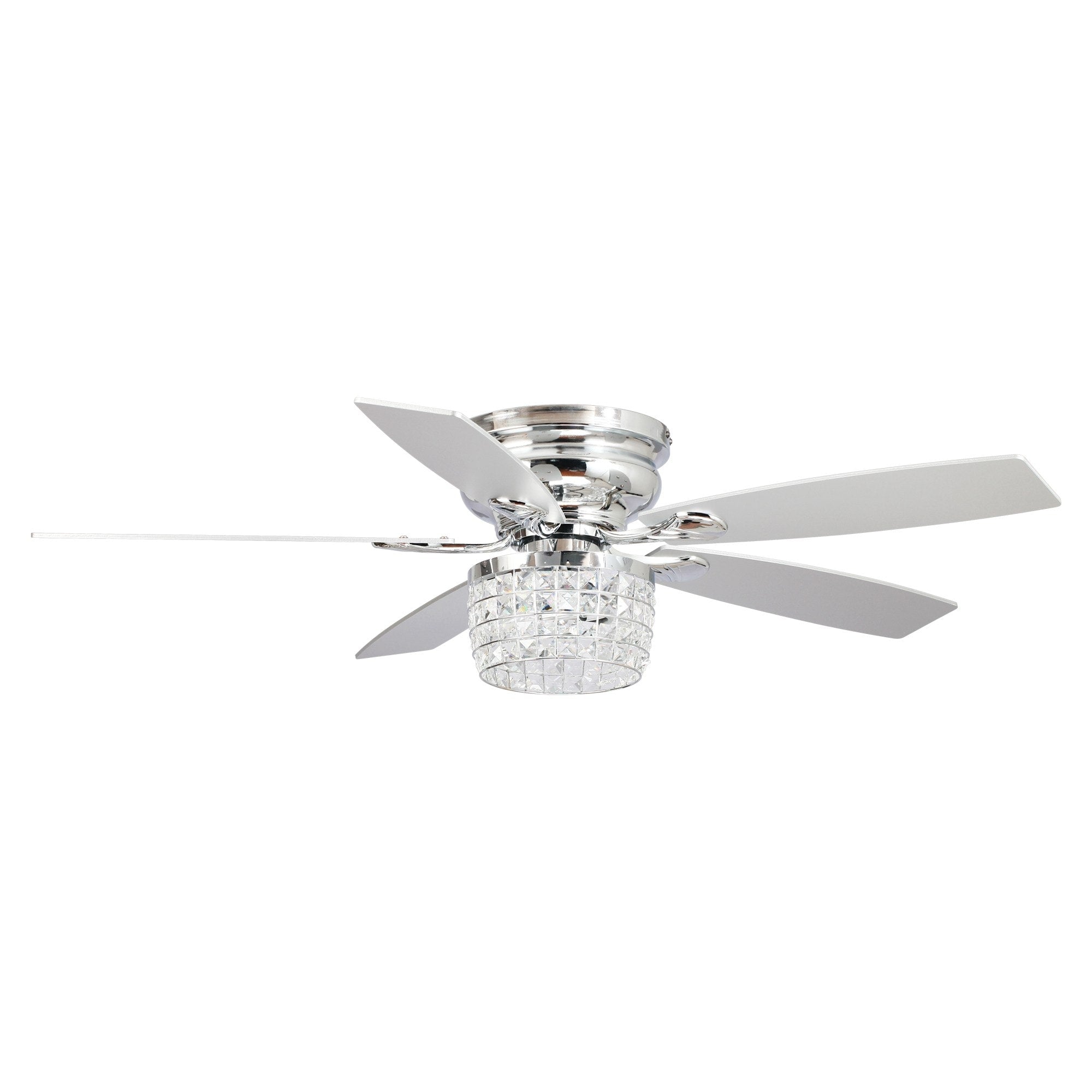 Ventilatore da soffitto a filo cromato da 52 pollici con kit luci e telecomando