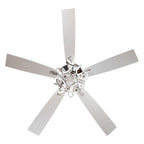Ventilatore da soffitto moderno a LED dimmerabile da interno cromato/nero da 52 pollici con luce e telecomando