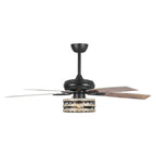Ventilatore da soffitto con gabbia nera a 5 pale in legno galleggiante da fattoria 52 con telecomando